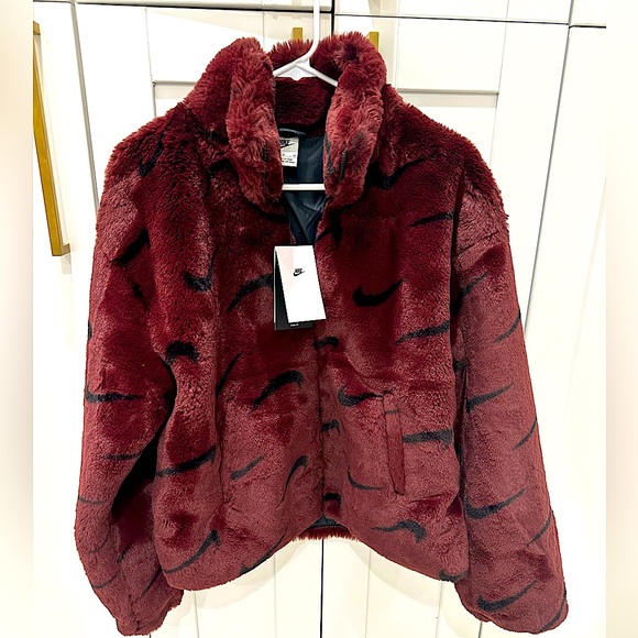 Nike Jackets & Blazers - Nike Printed Faux Fur Jacket
